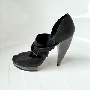 💋CHLOE, Black Suede & Leather Sandals open toe - size 38 (8)